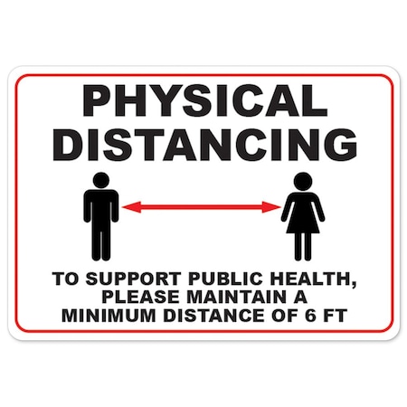 Public Safety Sign Physical Distancing To Support Public Health 6 Feet 18in X 12in Wall Graphic